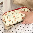 Floral Pencil Pouch White - One Size