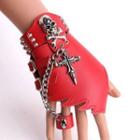 Skull Cross Pendant Galaxy Fingerless Gloves