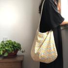 Floral Print Cotton Crossbody Bag Double Layer & 1 Of Strap - Lemon - Yellow - One Size
