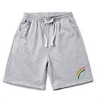 Rainbow Print Drawstring Shorts