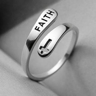 Lettering Open Ring 1 Pc - S925 Sterling Silver Open Ring - One Size