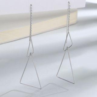 Alloy Triangle Dangle Earring 1 Pair - Alloy Triangle Dangle Earring - White Gold - One Size