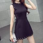 Scallop Trim Sleeveless Dress