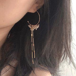 Alloy Open Hoop Fringed Earring
