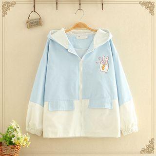Rabbit Printed Color Block Jacket