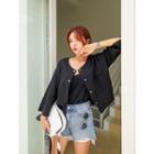 Plus Size Round-neck Dual-pocket Light Jacket