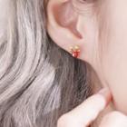 Deer Stud Earring 1 Pair - Gold & Red - One Size