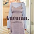 Spaghetti-strap Buckled Side Long Dress