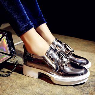 Metallic Fringed Oxfords