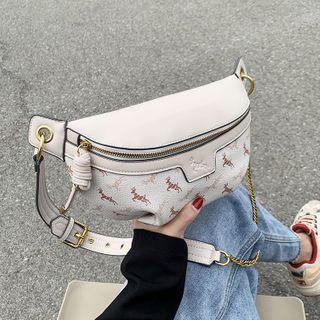 Deer Print Faux Leather Sling Bag