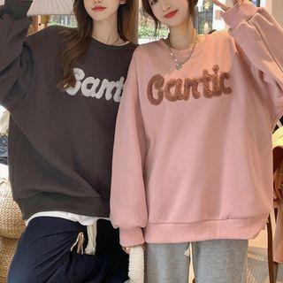 Oversize Chenille Lettering Sweatshirt