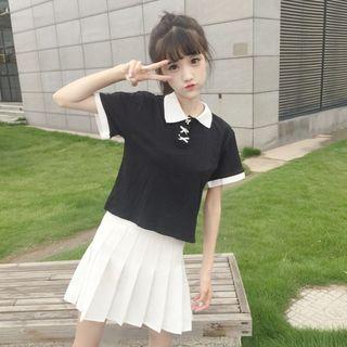 Contrast Trim Short-sleeve Polo T-shirt