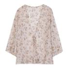 Printed Ruffled Chiffon Jacket