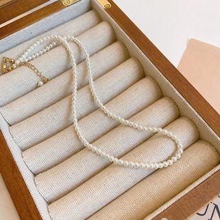Faux Pearl Pendant / Alloy Necklace