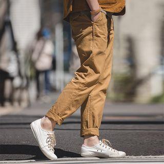 Plain Straight-cut Chino Pants