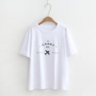 Airplane Print Short-sleeve T-shirt