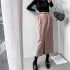 Belted H-line Long Skirt
