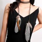 Fringed Feather Headpiece 0360 - As Shown In Figure - One Size