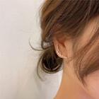 Faux Pearl Rhinestone Curve Earring
