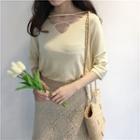 Crisscross Front 3/4 Sleeve Top