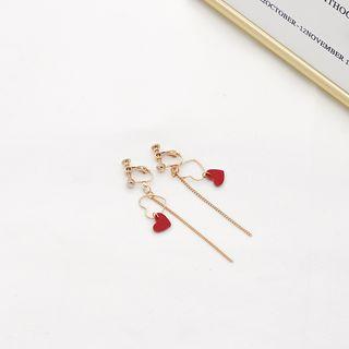 Non-matching Alloy Heart Dangle Earring (various Designs)