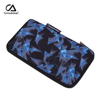 Geometric Print Zip Pouch Blue - One Size