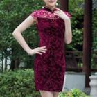 Cap Sleeve Velvet Cheongsam