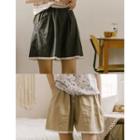 Band-waist Lace-trim Shorts