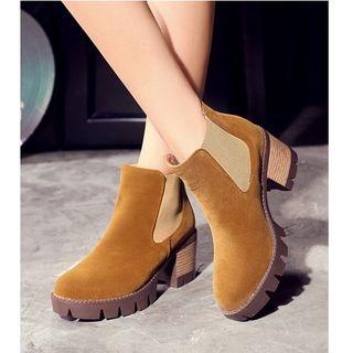 Fleece Lined Chunky Heel Ankle Boots