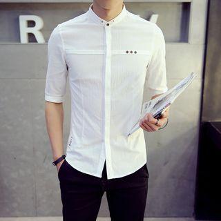 Buttoned Elbow Sleeve Shirt