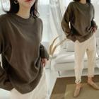 Crew-neck Boxy Sweater Cocoa - One Size