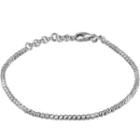 14k Italian White Gold Diamond-cut Beads Bracelet (6.5)