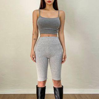 High-waist Neoprene Biker Shorts