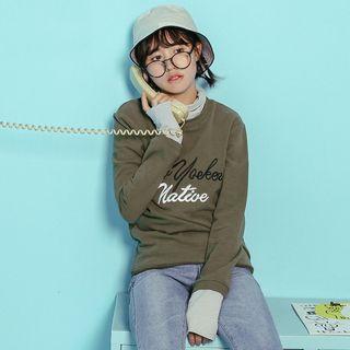 Letter Mock-neck Long-sleeve Sweatshirt
