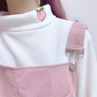 Long-sleeve Fruit Embroidered T-shirt