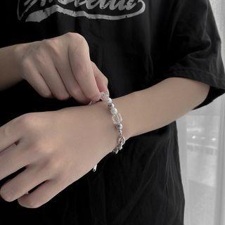 Faux Pearl Stainless Steel Bracelet 1 Pc - Silver - One Size