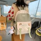 Letter Embroidered Two-tone Backpack