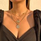 Set Of 4: Coin Pendant Necklace
