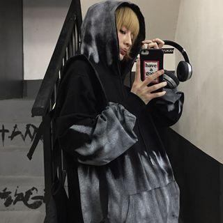 Tie-dyed Hoodie Tie-dyed - Black - One Size