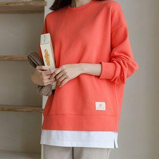 Smiley-tag Layered Sweatshirt