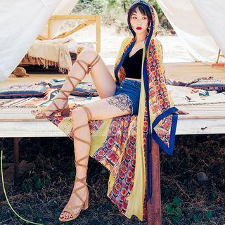 Hooded Pattern Coat As Shown In Figure - One Size