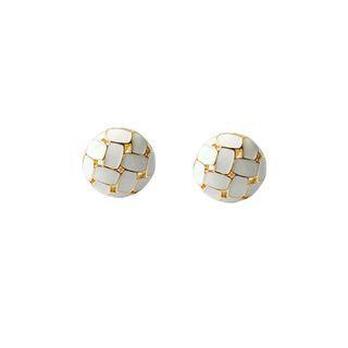 Glaze Alloy Earring Eh1254 - 1 Pair - White - One Size
