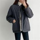 Sherpa-fleece Lined Snap-button Jacket