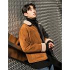 Pocket-side Faux-shearling Zip-up Jacket