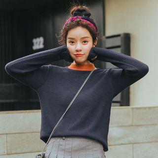 Contrast Neck Sweater