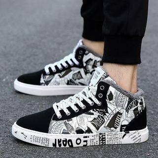 Print Fleece-lined Sneakers
