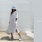 Letter Detail Long T-shirt Dress