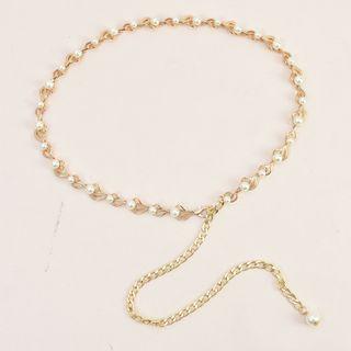 Faux Pearl Chain Belt As Shown In Figure - One Size