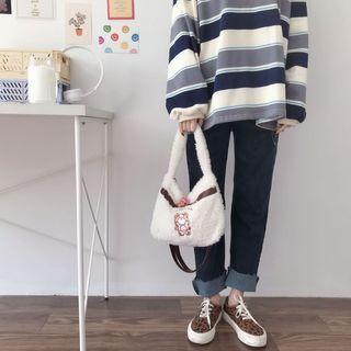 Cartoon Embroidered Fluffy Mini Crossbody Bag