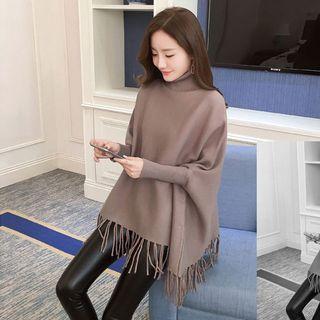 Fringed Cape Sleeve Sweater